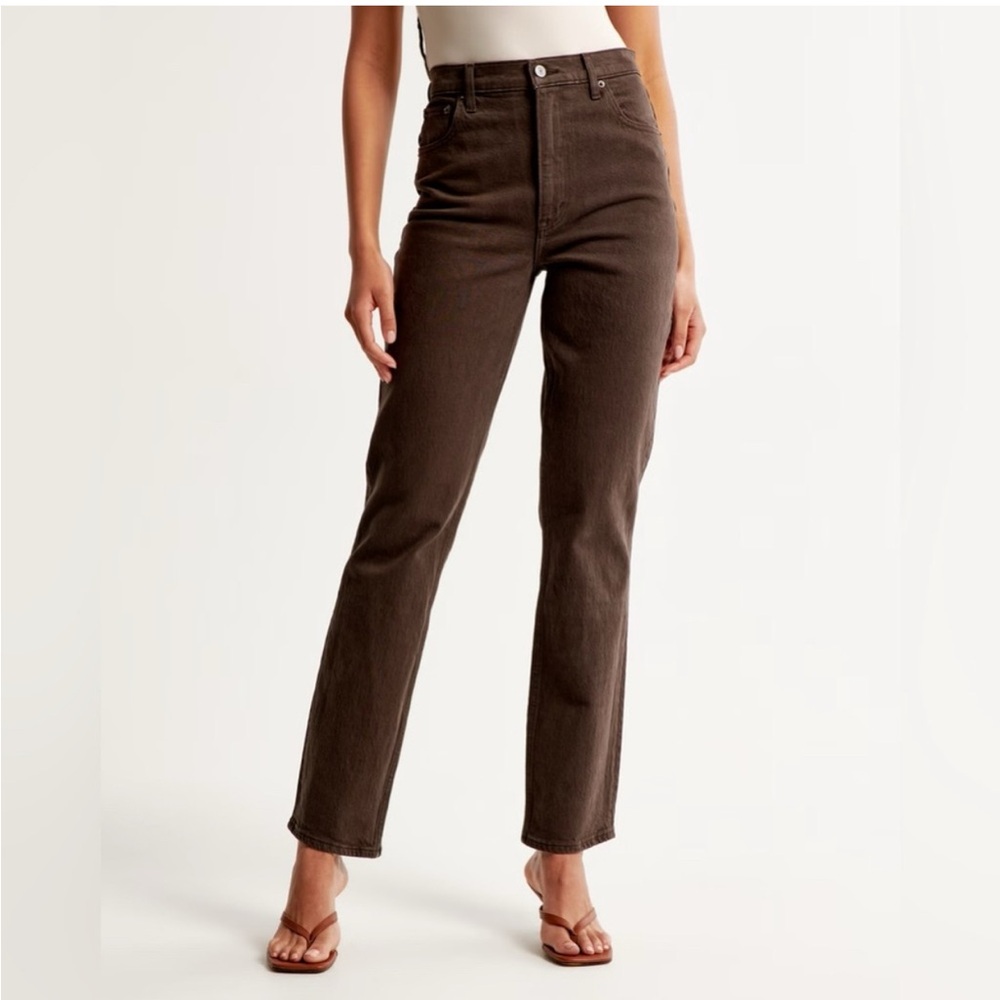Abercrombie & Fitch Curve Love Ultra High Rise 90s Straight Jeans